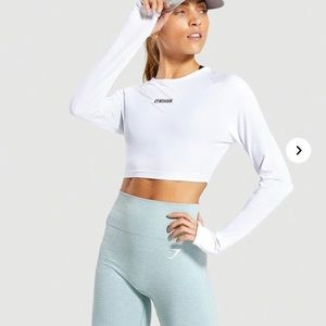 White gymshark crop top size medium